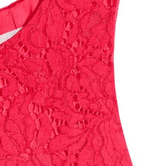 NWOT💕H & M Holiday Red Lace Midi Fit Flare Dress - Picture 8 of 12